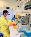 Keisuke Yonehara in lab.