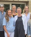 Photo showing the entire research group outside the department